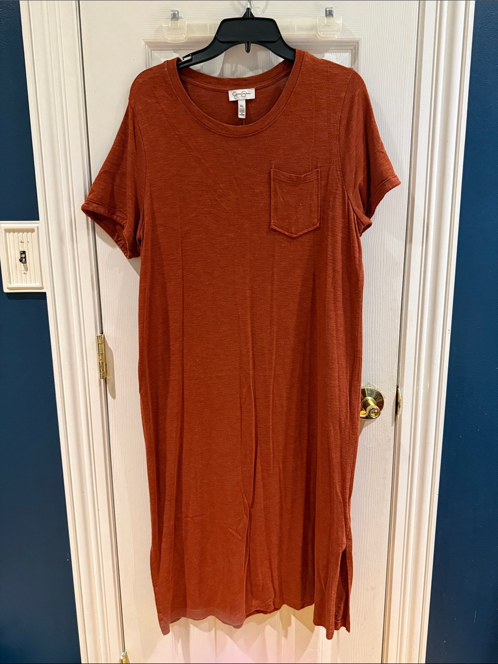 Jessica Simpson Rust Short-Sleeve Maxi Dress